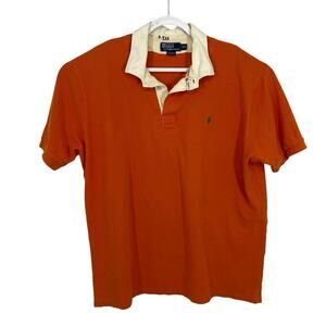 Vintage Polo Ralph Lauren Rugby SS Shirt size XXL Canoes Kayaks New York Orange